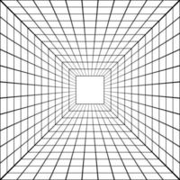 3D perspective mesh tunnel, vector perspective square mesh