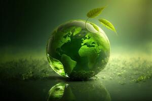 Earth Day Environment Day Nature Green Glossy background Images tree and water photo