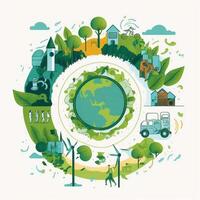 Earth Day Environment Day Nature Green Glossy background Images tree and water photo