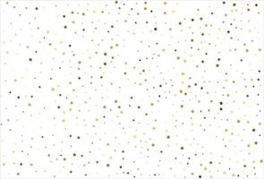 Random falling gold stars on white background. Glitter pattern for banner, greeting card, Christmas and New Year card, invitation, postcard, paper packaging vector