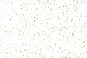 Random falling gold stars on white background. Glitter pattern for banner, greeting card, Christmas and New Year card, invitation, postcard, paper packaging vector