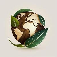 Save Earth Day Poster Environment Day Nature Green Glossy background Images tree and water photo