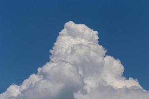 view on clouds looking like a mountain in a blue sky photo