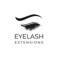 Beautiful and luxurious and modern woman's eyelashes and eyebrows logo design. Logo for business, beauty salon, makeup, eyelash shop. vector