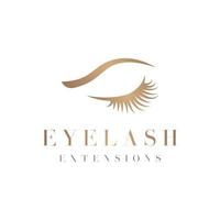 Beautiful and luxurious and modern woman's eyelashes and eyebrows logo design. Logo for business, beauty salon, makeup, eyelash shop. vector