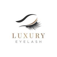 Beautiful and luxurious and modern woman's eyelashes and eyebrows logo design. Logo for business, beauty salon, makeup, eyelash shop. vector