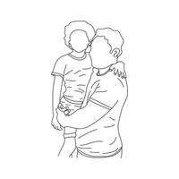 fathers day line art vector