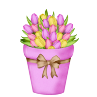 tulipán flor elemento png, Pascua de Resurrección acuarela clipart gratis png