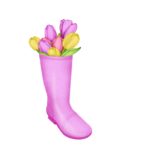 tulipe fleur élément png, Pâques aquarelle clipart gratuit png