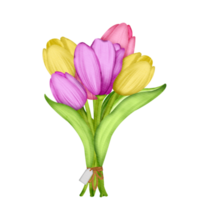 Tulip flower element png, Easter watercolor clipart Free PNG
