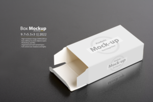 Opened empty pillbox on dark background psd
