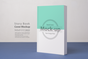 Book with blank cover on a blue ground psd