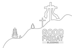 good Friday banner and social media post vector