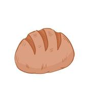 Round bread loaf icon in flat style. Highlighted on a white background. For bakery or cafe menu vector