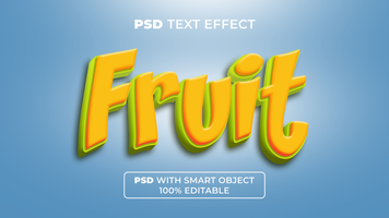 Fruit text effect style. Editable text effect psd
