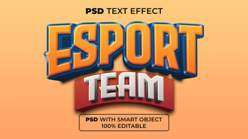 Esport team text effect style. Editable text effect. psd