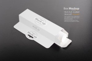 Rectangular box package mockup with inside tube psd