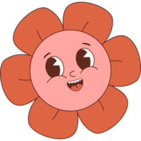 Groovy red flower power png