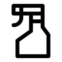 Isolated spray bottle in outline icon on white background. Fertilizer, insecticide, farming, gardening, housekeeping vector