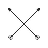 Hipster arrow cross in boho style tribal arrows vector