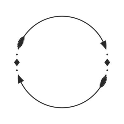 Hipster Circle arrow frame arrows in boho style tribal arrows