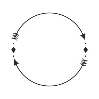 Hipster Circle arrow frame arrows in boho style tribal arrows