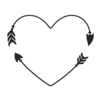 Hipster heart arrow frame arrows in boho style tribal arrows vector