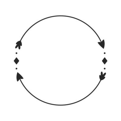 Hipster Circle arrow frame arrows in boho style tribal arrows