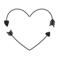 Hipster heart arrow frame arrows in boho style tribal arrows vector