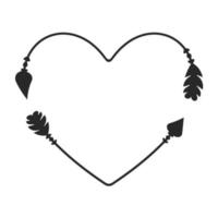 Hipster heart arrow frame arrows in boho style tribal arrows vector