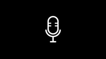 Animé microphone icône sur transparent Contexte . video