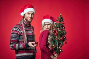 man and woman christmas toys holiday together christmas photo