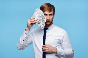 business man financial confidence stack of money lifestyle photo