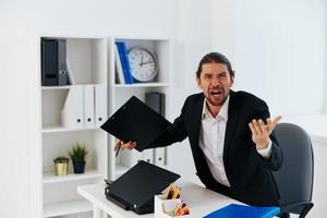 gerente emociones trabajo oficina escritorio jefe foto