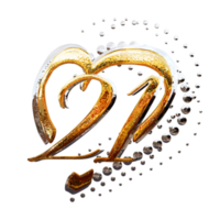 3D ILLUSTRATION,TEXT EFFECT GOLD AND SILVER 21 YEAR ANNIVERSARY DATE png