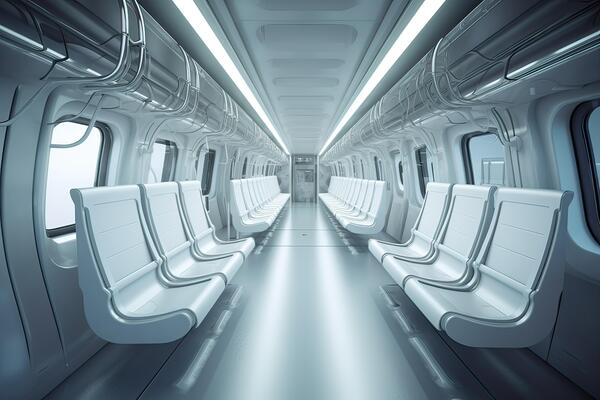 futuristic train interior