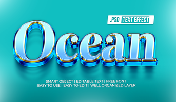 Ocean Text Style Effect psd