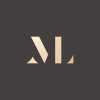 Luxury and modern ML letter logo design vector