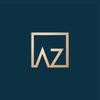 Luxury and modern AZ logo design vector