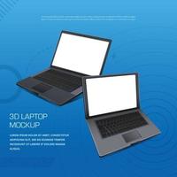 3D Black And Grey Laptops Mockup Design vector