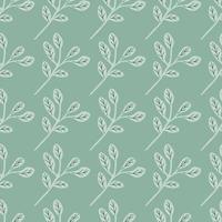 Simple branches with leaves seamless pattern. Organic endless background. Decorative forest leaf endless wallpaper. vector