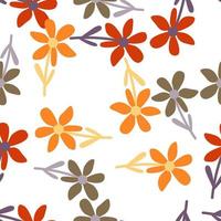 Stylized tropical simple flower seamless pattern. Decorative floral ornament endless background. vector