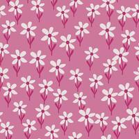 Stylized tropical simple flower seamless pattern. Decorative floral ornament endless background. vector