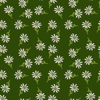 Doodle chamomile seamless pattern. Hand drawn ditsy print. Abstract floral ornament. Simple botanical backdrop. vector