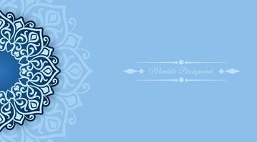blue background with ornamental mandala vector