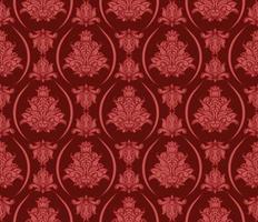 Seamless Red Damask Wallpaper Pattern vector