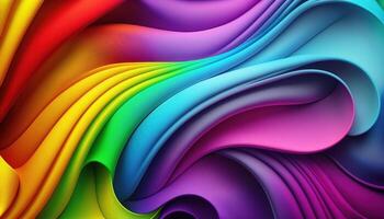 Rainbow Wavy Satin Background. illustration photo