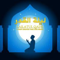 Lailatul qadr vector illustration. Suitable for Poster, Banners, background and greeting card.