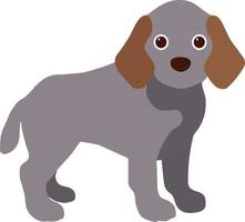 cute gray puppy clipart vector