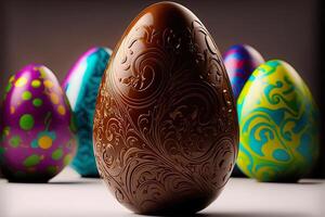 illustration of an ornamented chocolate easter egg photo